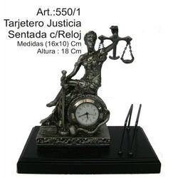 art550-1_ TARJETERO JUSTICIA SENTADA CON RELOJ